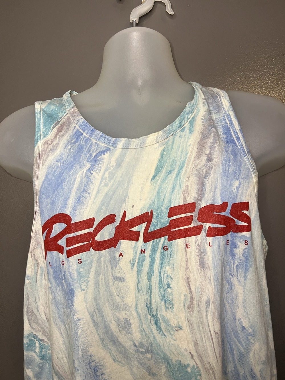 Young & Reckless Shirt Mens Small Multicolor Marble Tank Graphic Tee Los Angeles